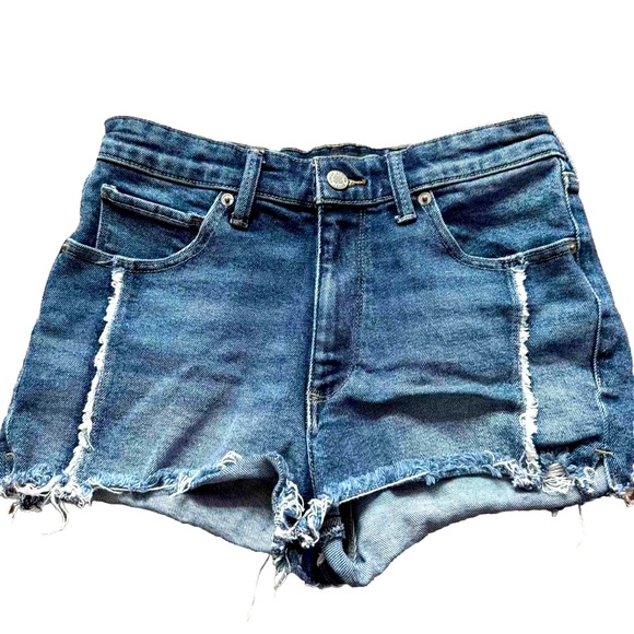 Lucky Brand Jean Shorts 2/26 The High Rise Shortie Fray Hem Beachy - Picture 1 of 7